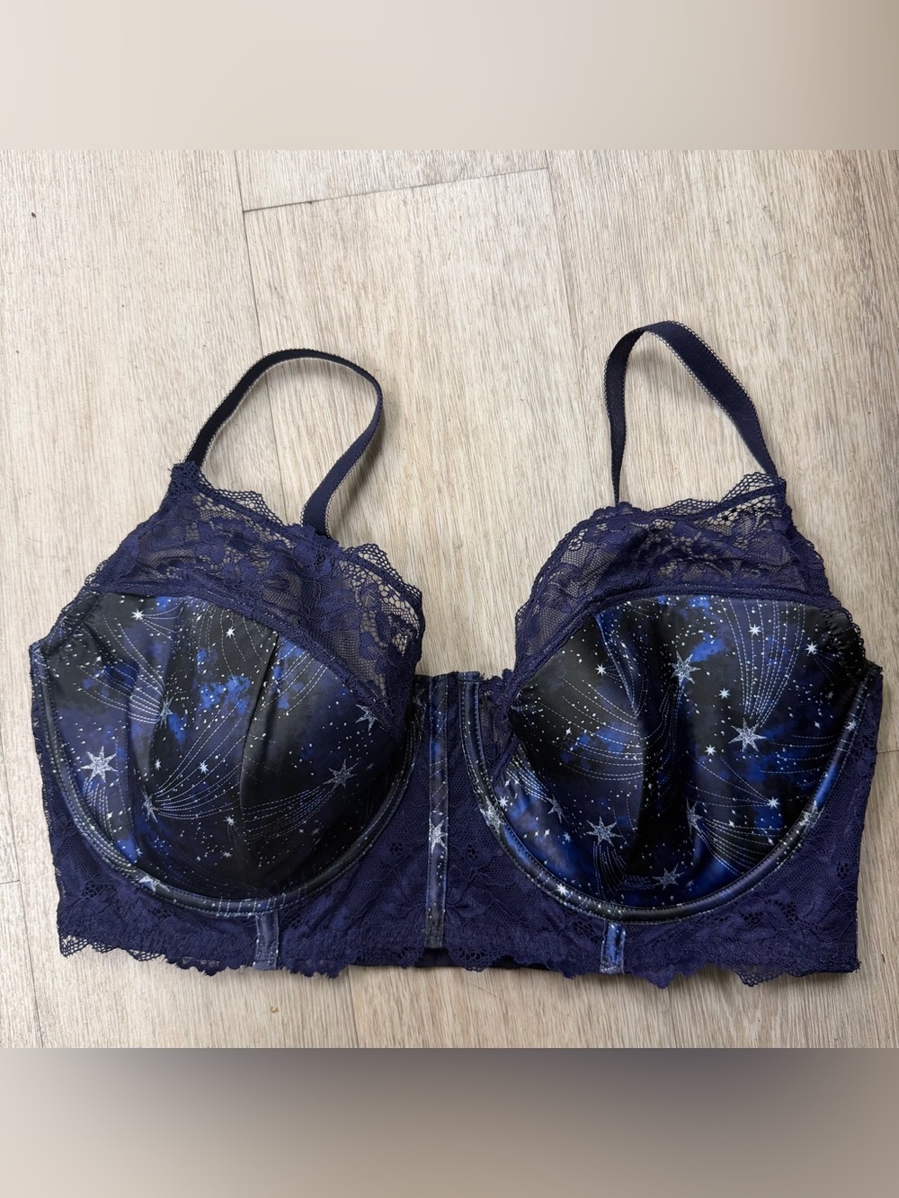Adore Me Starry Lace Underwire Bra - Navy Blue